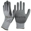 NMSAFETY 13 gauge nylon liner coated pu on palm anti cut safety working gloves